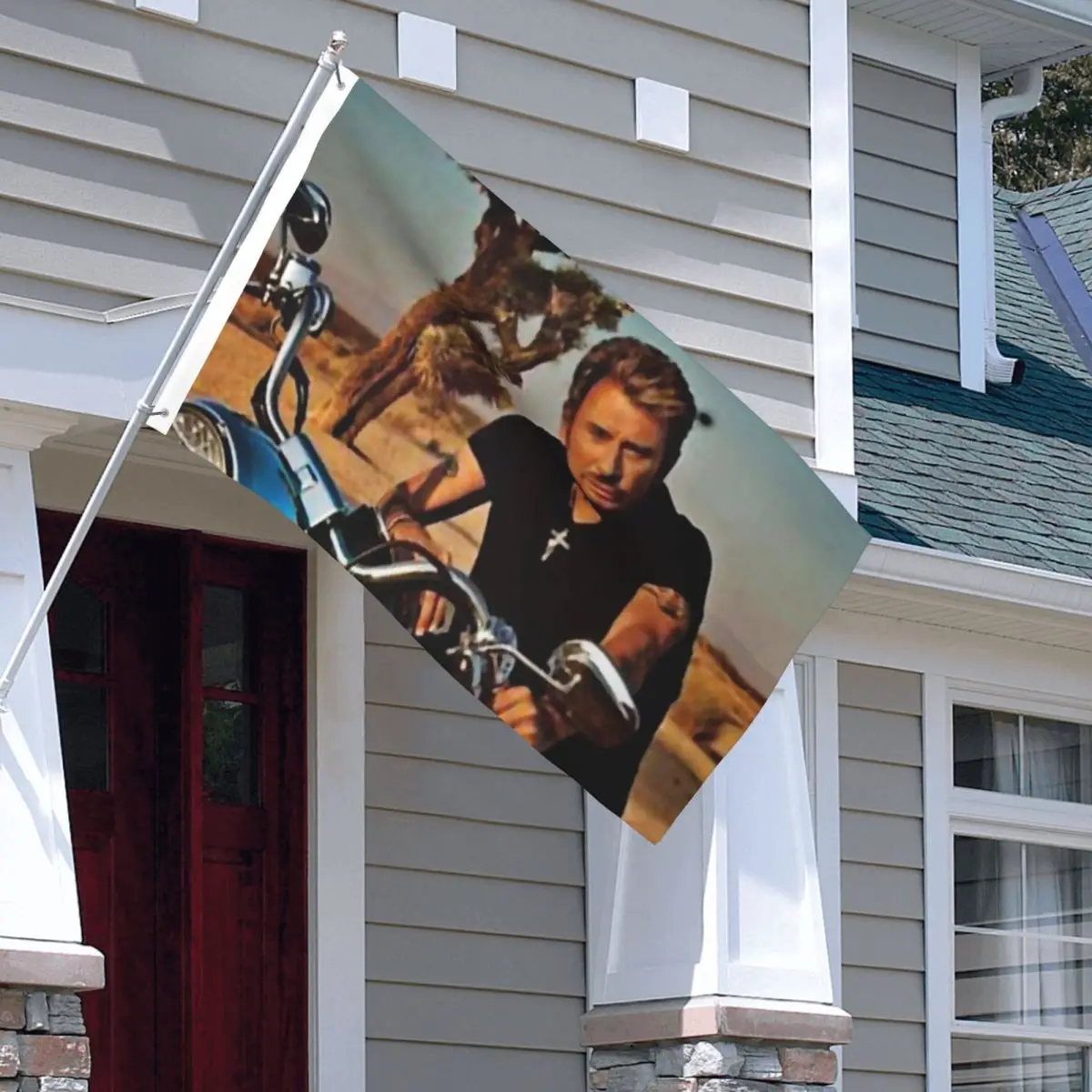 Johnny Hallyday Flags Vivid Color Outdoor Banner Rock Music French Singer Polyester Hanging Decoration 3x5 FT