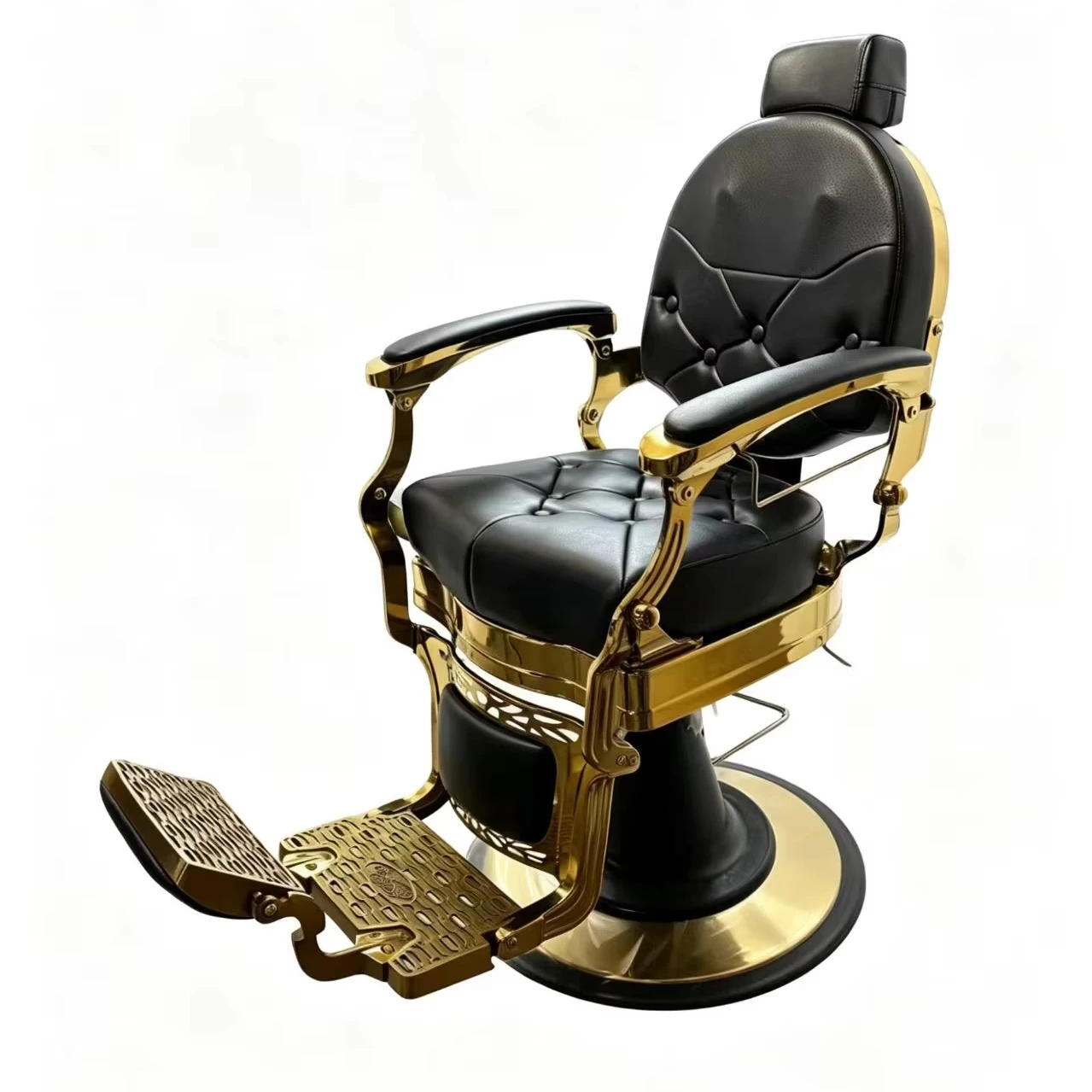 2026 electric massage barber chair Wholesale Salon Furniture Vintage Mid-century Modern Barber Chair for Model beauty salon