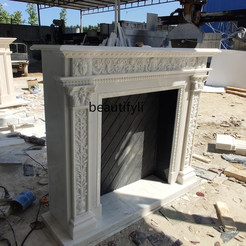

Marble fireplace classical French stone fireplace living room decorative cabinet stone mantel