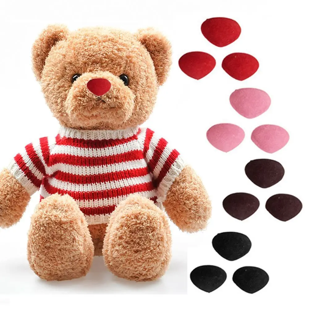 10pcs/bag Hot DIY Tool Craft Velvet Bear Buttons Plastic Triangle Nose Dolls Accessories