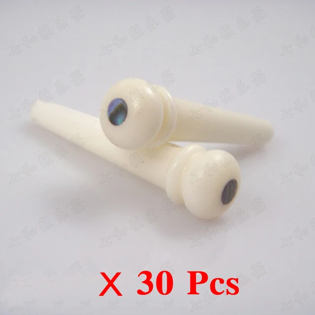 

30 Pcs White Acoustic guitar Bridge Bone Pins With Pearl Shell Dot,guitar pressure string Nails Pin guitar parts