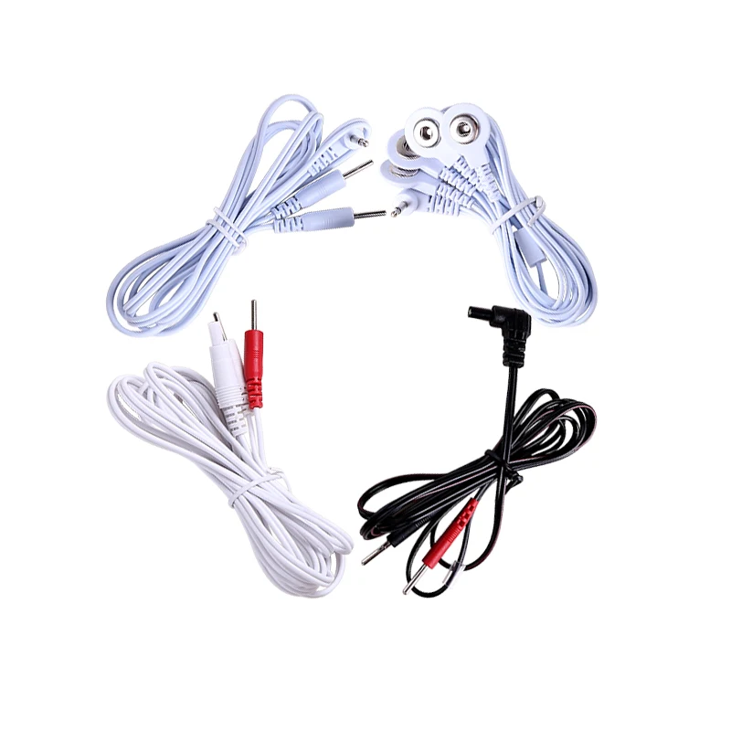 

2pcs Electrode Lead Wire Copper Cable DC Conductive Line for TENS Digital Therapy Machine Slimming Massager Accessory