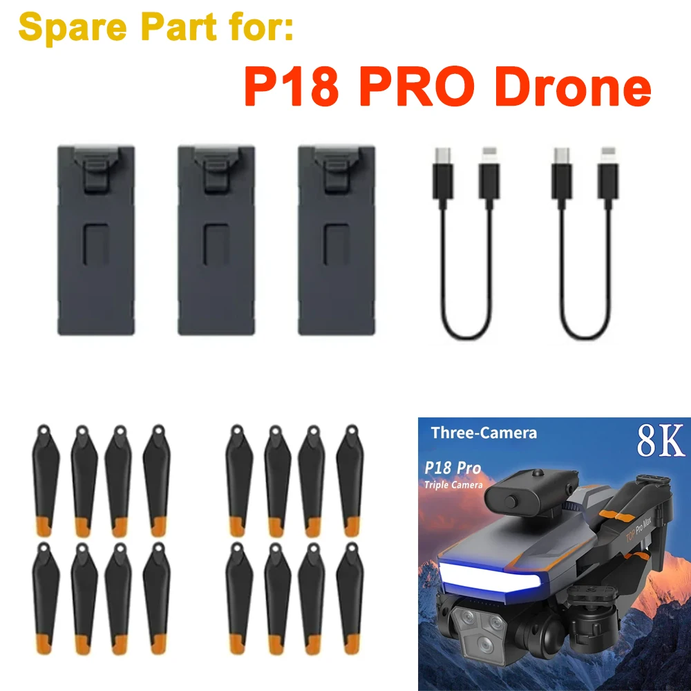 P18 PRO Drone część zamienna łopata śmigła/kabel do ładowarki USB/część baterii akcesorium