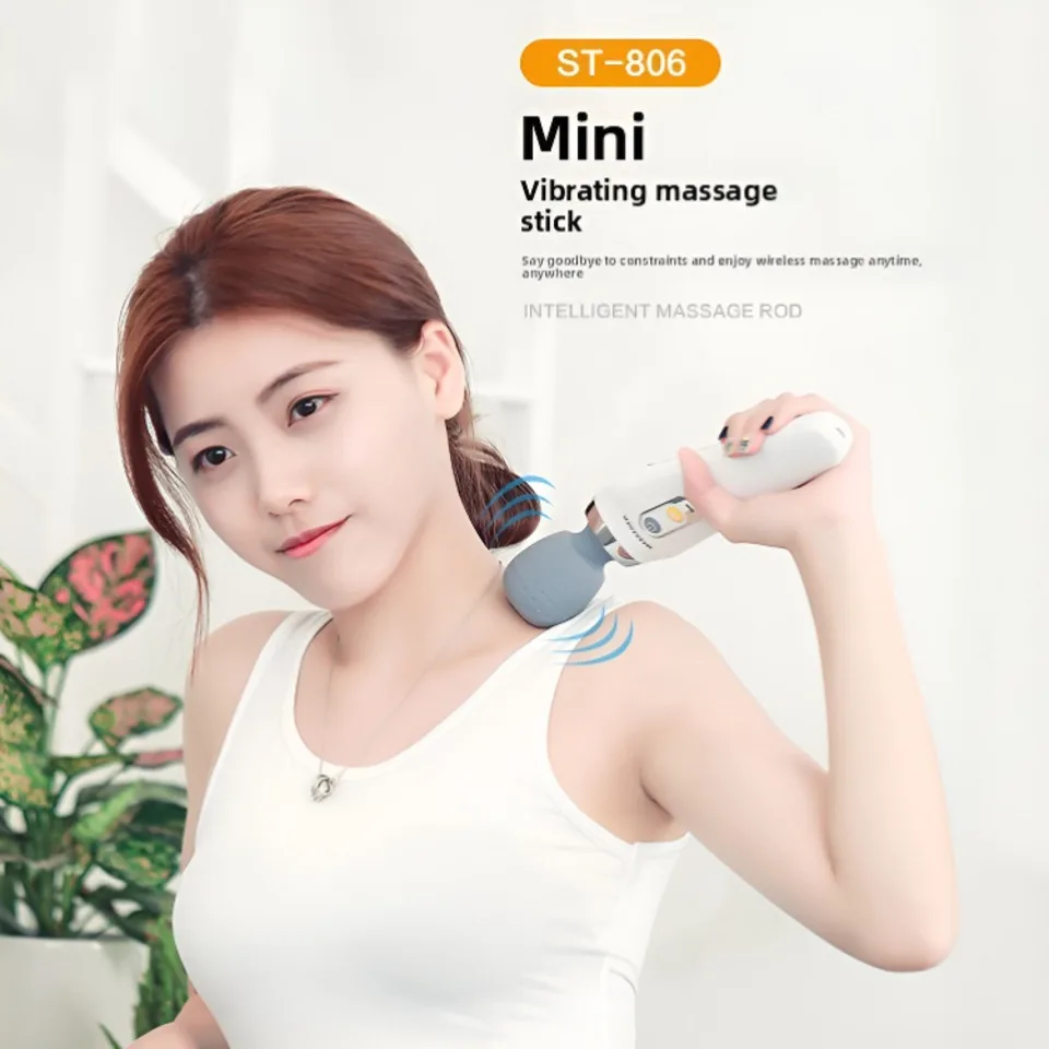 

New Rechargeable Electric Hand-held Massager Curved Round Massage Head Portable Full Body Shoulder Neck Back Muscle Relax