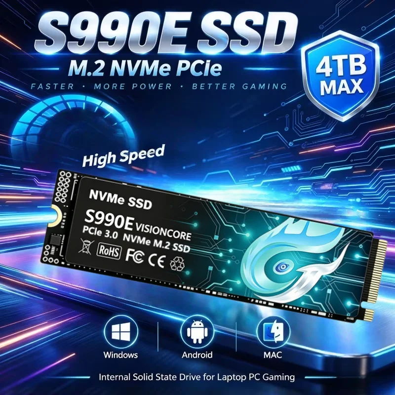 Original S990E 500GB-4TB SSD M.2 NVMe Internal Solid State Drive High Speed PCIe Gaming Drive Works for  Laptop PC Hard Disk