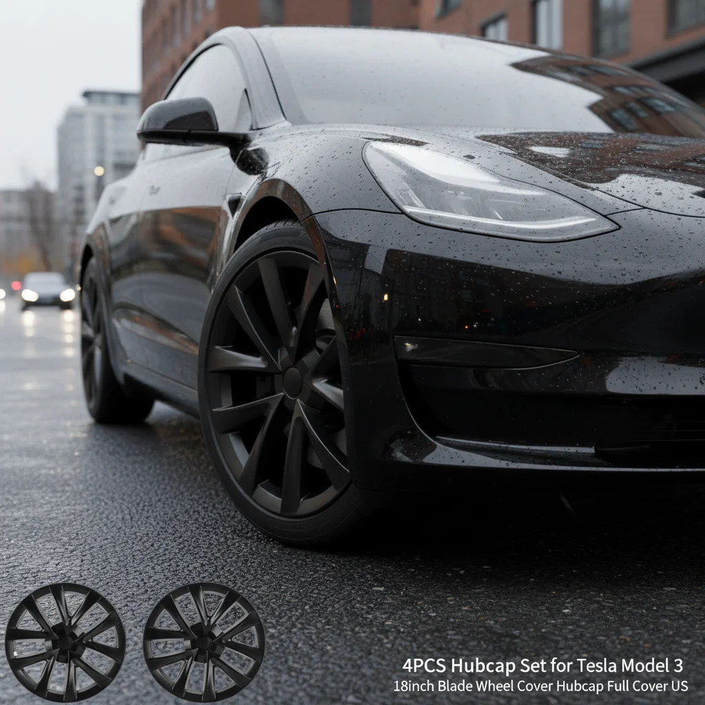 4 قطعة غطاء الاطارات Hubcaps غطاء ل تسلا نموذج 3 2017-2023 نموذج Y 2021-2024 غطاء الاطارات الملحقات