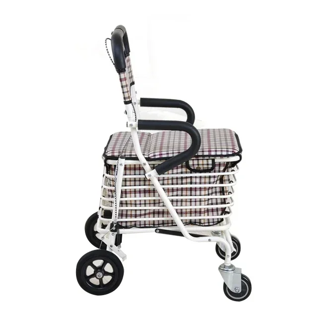 Cheap Price Push Small Cart Trolley Folding Shopping Cart for Elderly