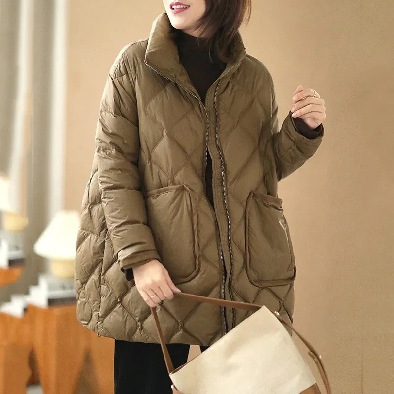 2023 Winter neue koreanische Frauen warme Jacke Parkas Daunen Baumwoll mantel Stehkragen Parka verdicken lässige weibliche Outwear Mantel