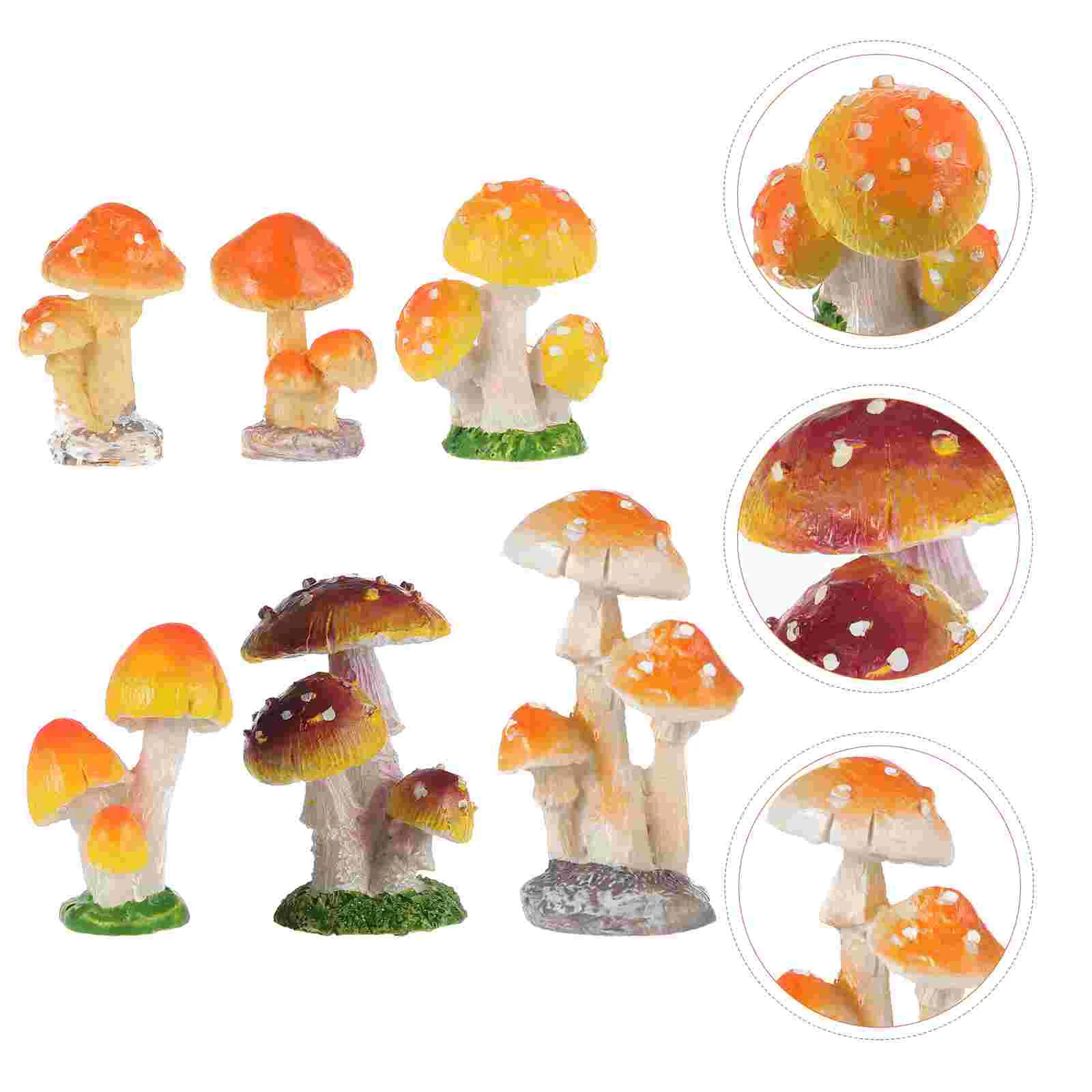 

1 PCS Mini Mushrooms Resin Craft Home Decorative Resin Mushroom Statue Sculpture Fairy Garden Decoration Creative Bonsai Potted