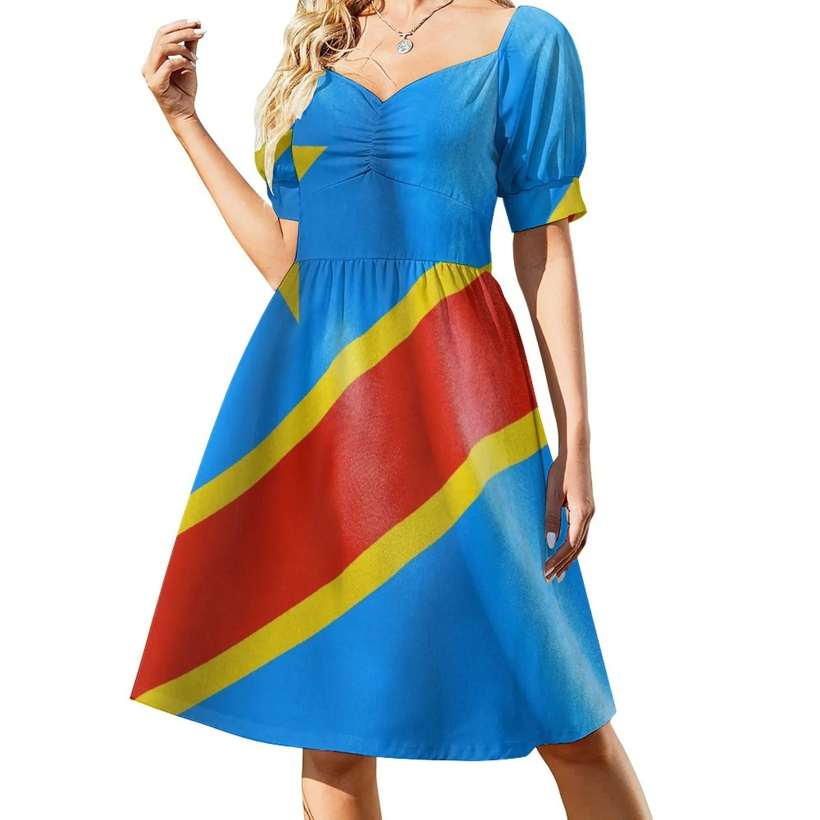 

Democratic Republic of the Congo Flag Sleeveless Dress Party dresses women's clothing korea stylish