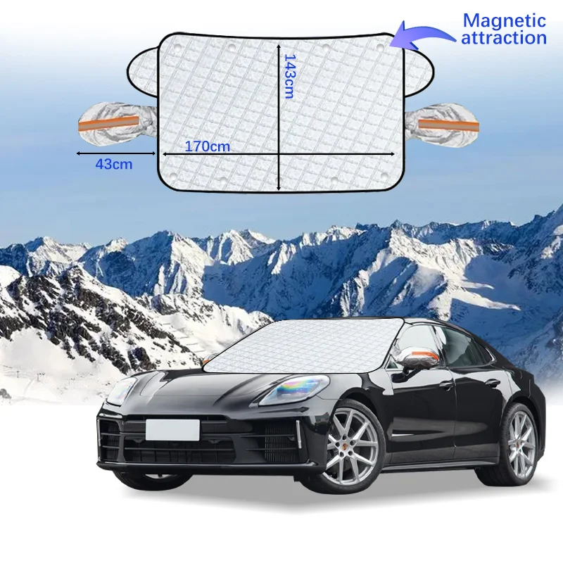 Exterior Accessories For Porsche Panamera Winter Car Snow Shield Shade Front Windshield  Waterproof Ice-Frost Sunshade Cover