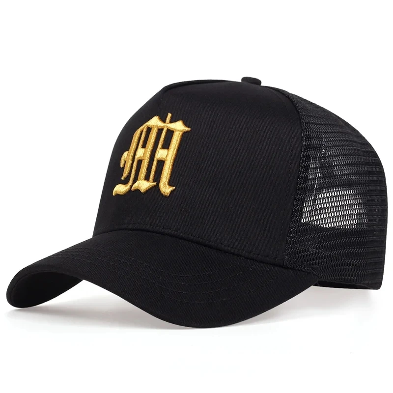 Unisex M Buchstaben-Stickerei Baseball-Netzkappen Hip-Hop-Kappe Frühling Sommer Outdoor Verstellbare Freizeithüte Sonnenschutzhut – Detail 10