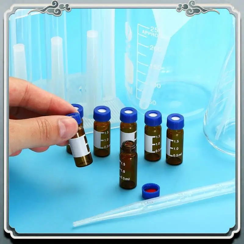 

Premium 2Ml Autosampler Vial, HPLC/GC Vials 9-425 Lab Clear Vials Sample Vial Screw Cap Writing Patch