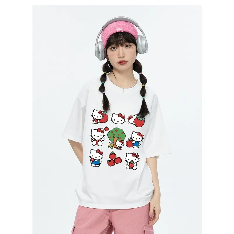 

Cute Cartoon Kitten 3D Printed Short Sleeved T-shirt for Summer, Loose and Trendy, Versatile, Quick Drying Short Sleeved Shirt