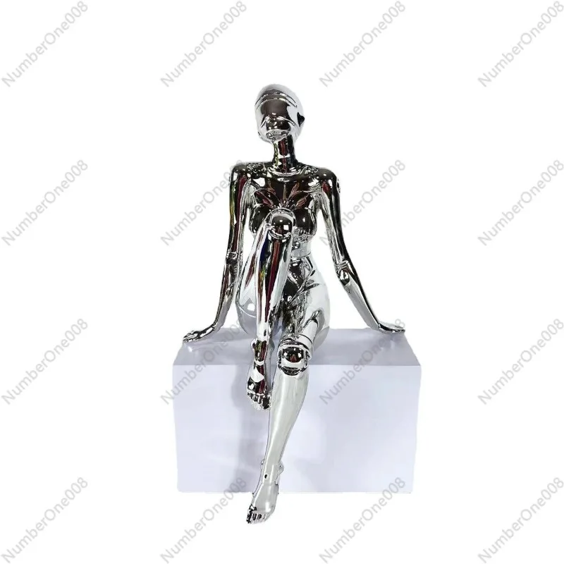 

Электролитически покрытая футуристическая скульптура робота, современная абстрактная статуя, металлический декор для гостиной