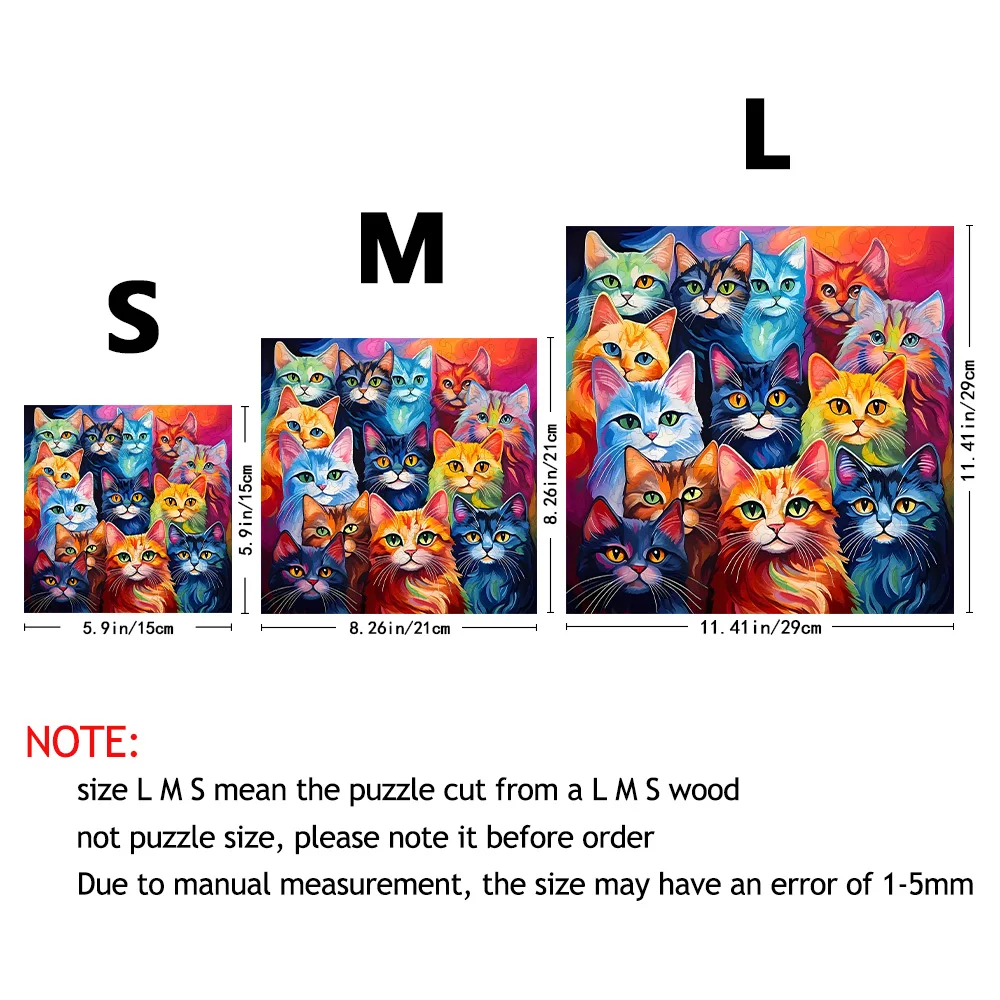 大人のための猫をテーマにした木製パズル、ユニークな形、頭の体操、誕生日とクリスマスのギフト、友達のゲームに適しています