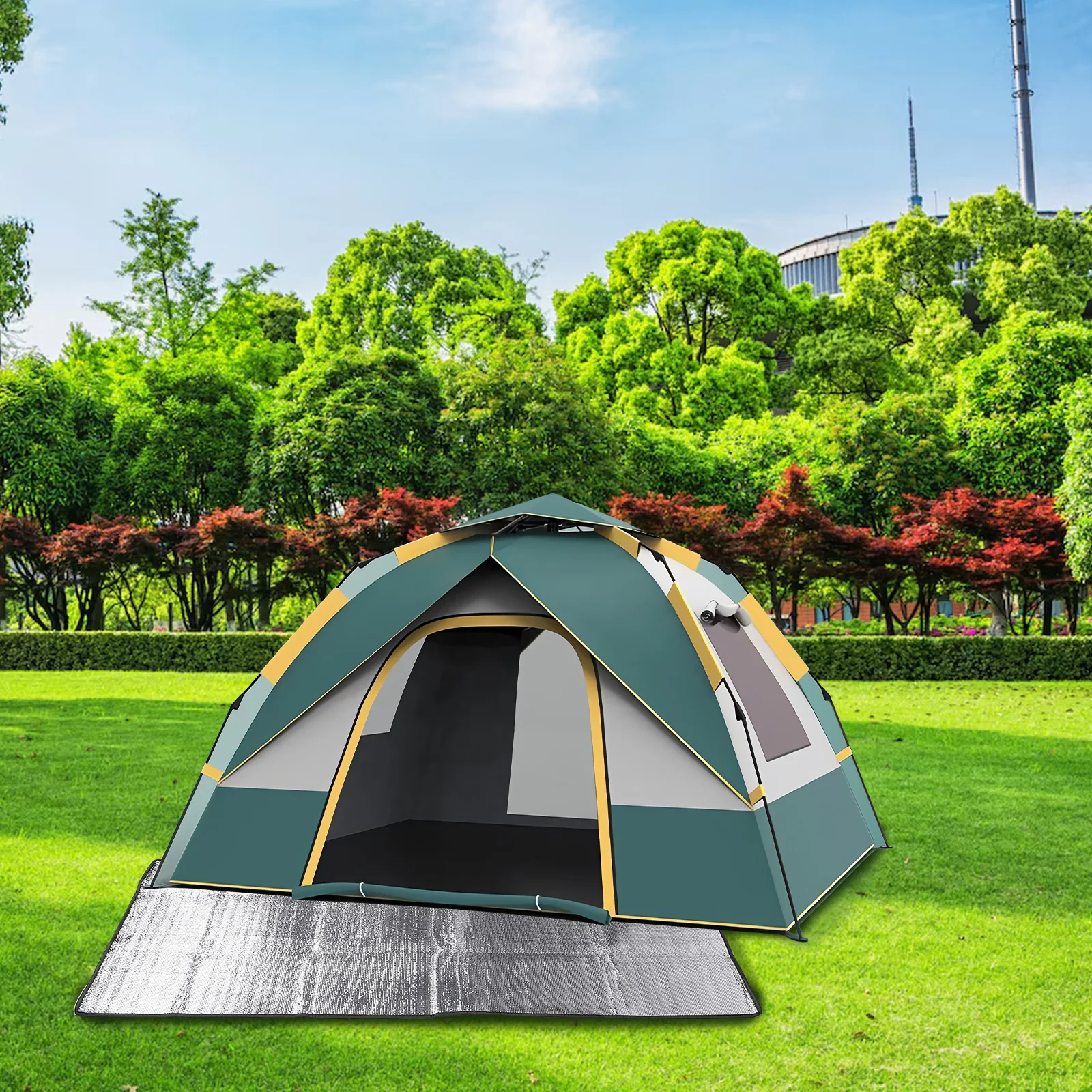 

Waterproof Camping Mat Thickened Outdoor Picnic Pad Portable Foldable Tent Floor Cushion For Park Dorm Beach Use With Storage