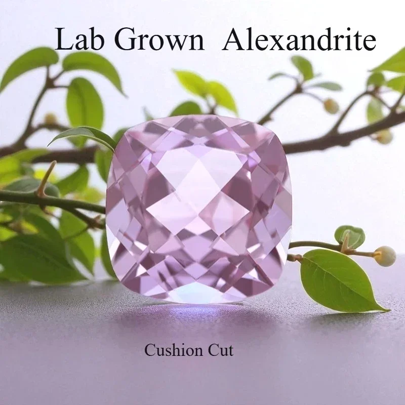 

TOP Lab Grown Alexandrite Square Cushion Cut Change Color Stone Charms for DIY Jewelry Making With AGL Certificate