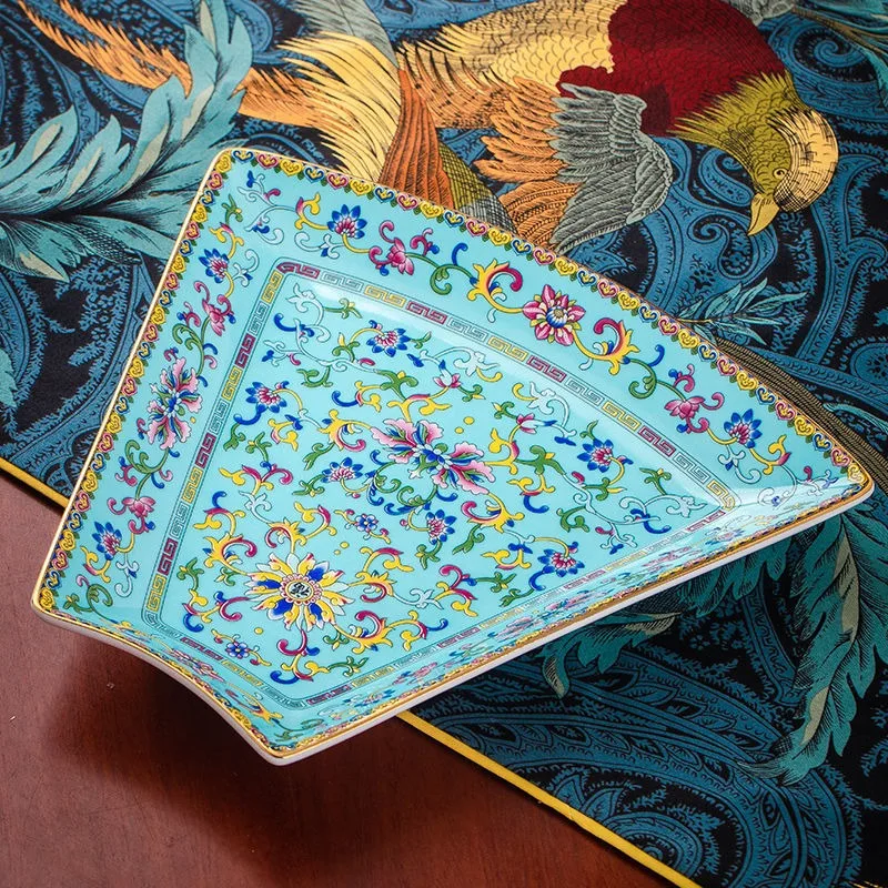 

Ceramic creative table platter household bone china plate for Chinese New Year plate