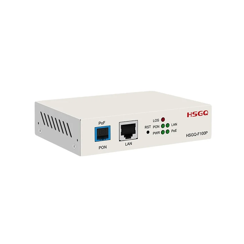 HSGQ-F100P Fiber Optic 1GE lan Port PoF single port iron housing ONU for all-optical network solution