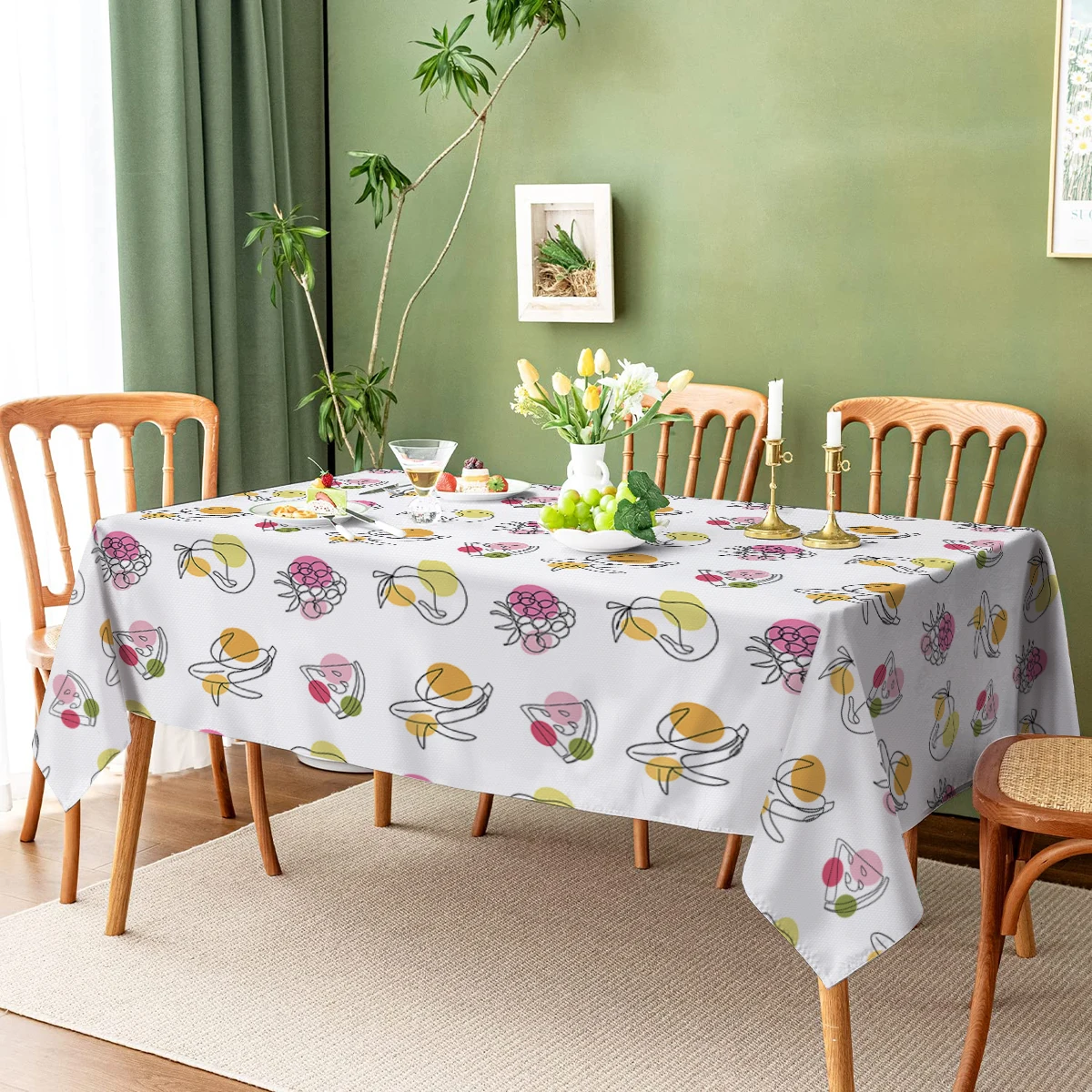 Waterproof Rectangular Tables Cloth fruit Print Polyester Tablecloth Rectangular Table Party Supplies Decor Nappe Coffee Mesa