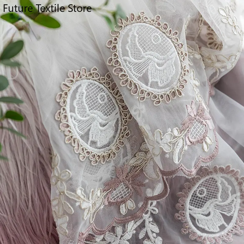 

Light luxury style exquisite embroidery romantic princess style lace hollow gauze curtainCurtains for Living dining room bedroom