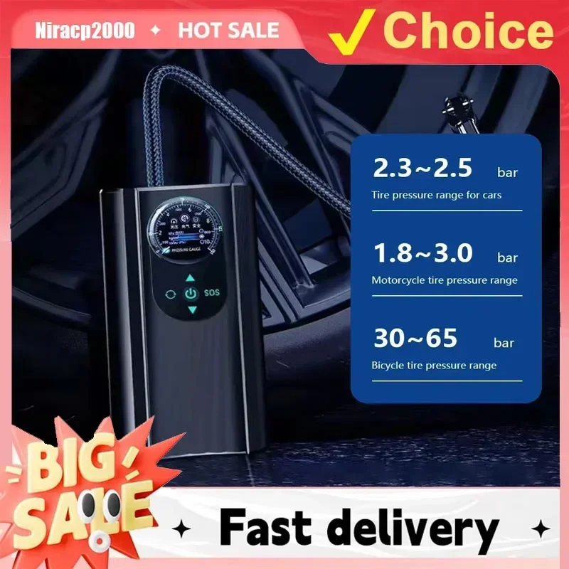 New 12V Car Tire Inflator Pump High Precision Mini Pump Quick Inflating Electronic Inflatable Pump For Motorcycle Car Bike