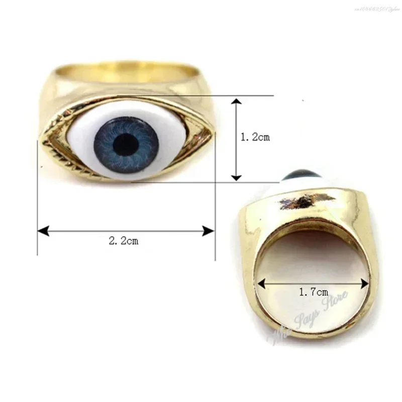 Punk Eyeball Rings for Men Women Unisex Evil Eye Vintage Halloween Jewelry Wholesale Exaggerated Gothic Rings Gift Кольца