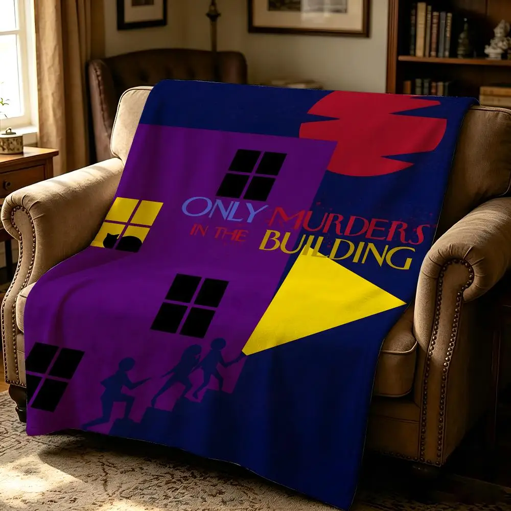 drama O-Only Murders in the Building-G Throw Thick Comfort Flannel Quilt, Multi-scene Use Indoor Outdoor Daily Nap