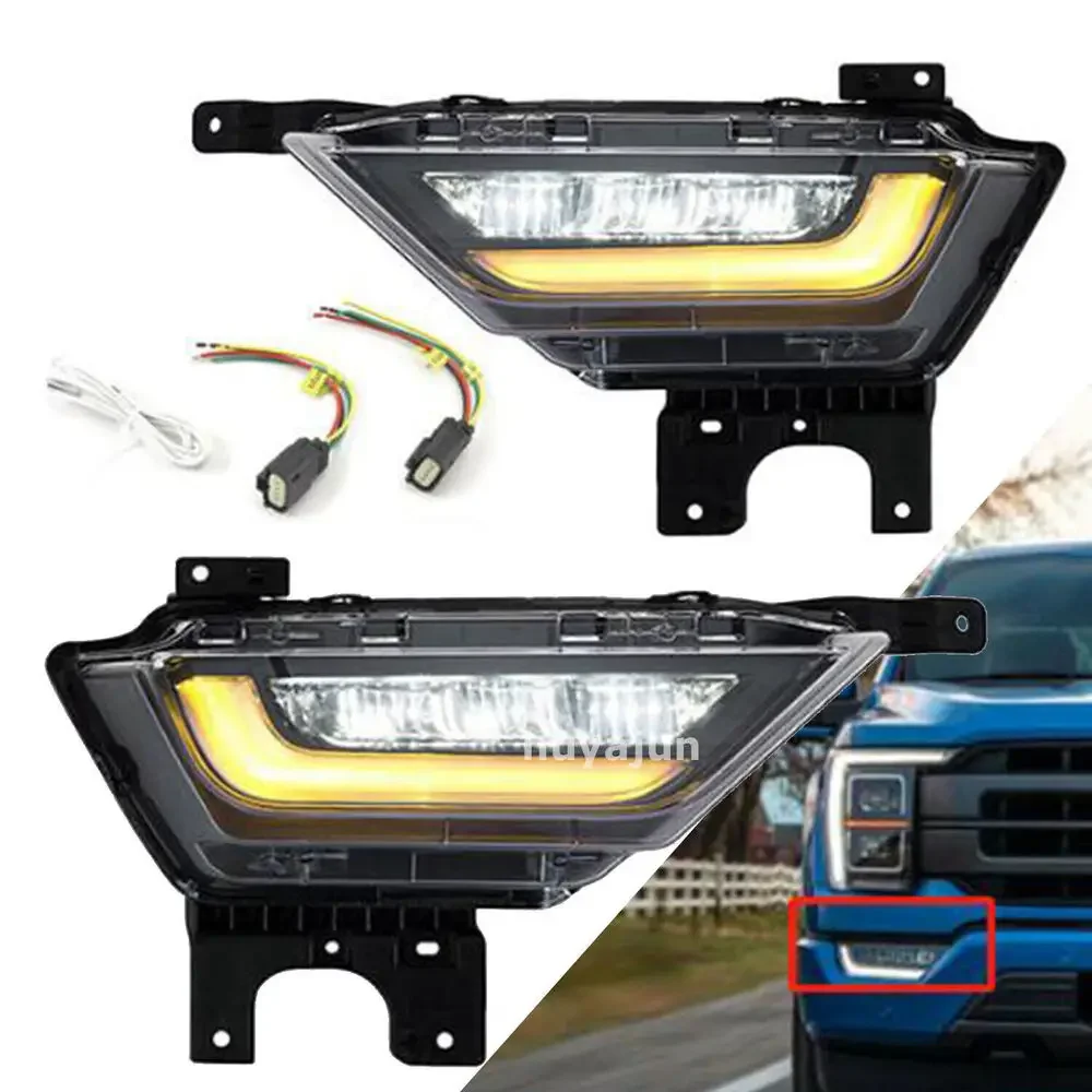 

1 Pair for 2021-2022 Ford F-150 Pair of LED Fog Lights with Turn Signals Left & Right Side