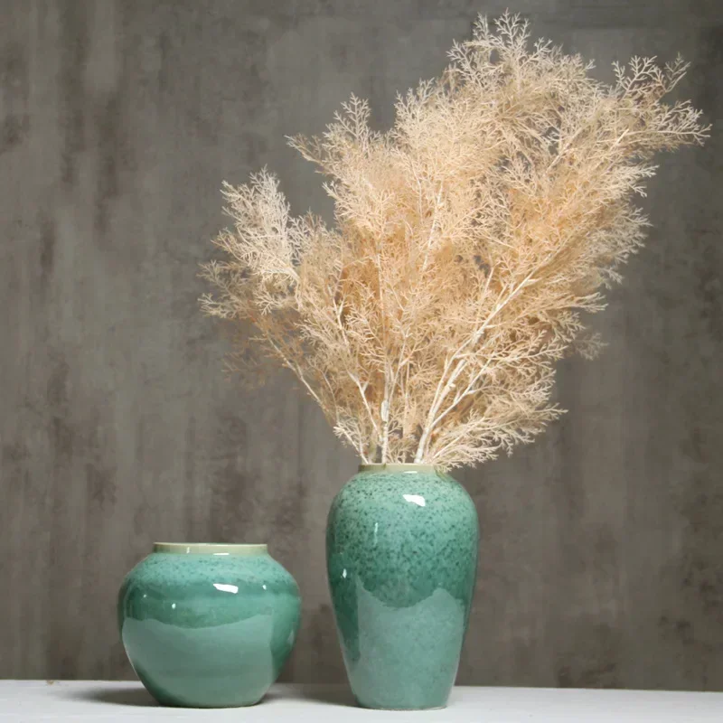 

Ceramic Countertop Vase, Coarse Pottery, Modern Chinese Retro, Handmade Large Pot, Unique Home Decor, Elegant Flower Pot