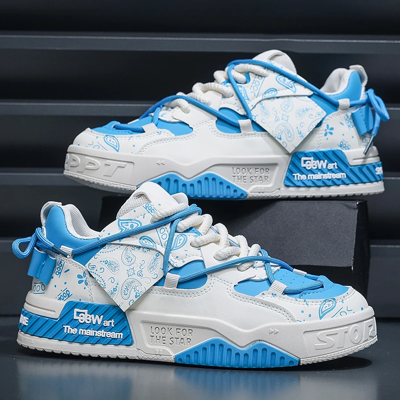 

Men's trendy board shoes four season soft soled outdoor walking shoes youth casual thick soled shoes student fashion flat shoes