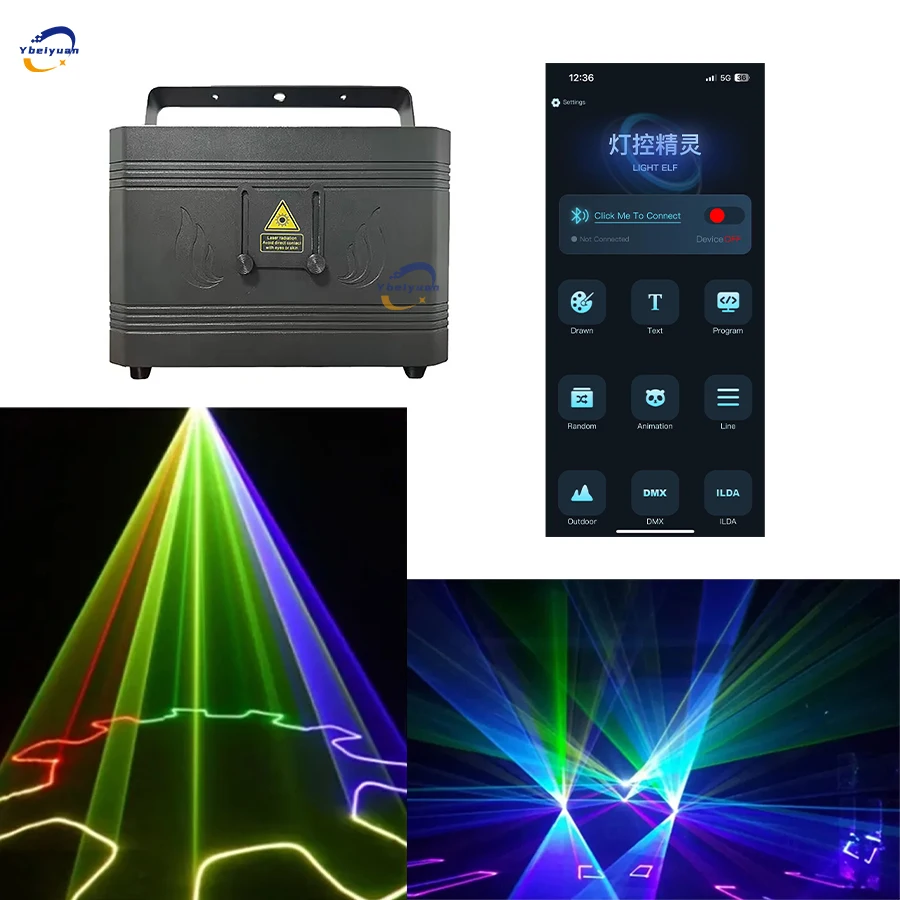 Lumière Laser RGB pour Animation Complète de Documents, avec Téléphone Portable, Bluetooth, pour ixde Mariage, Bar, DMXorgChang, ILDA, 3W, 4W, 5W, 6W