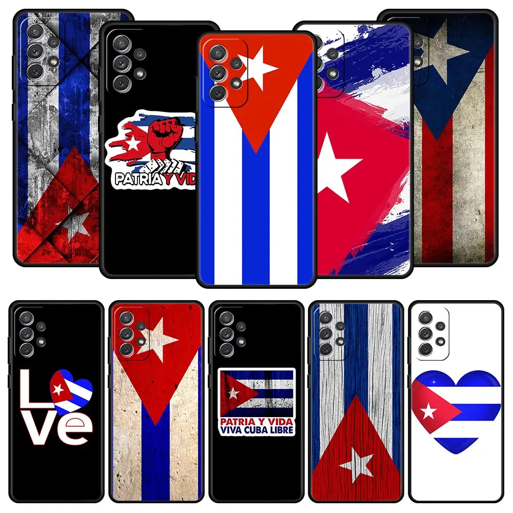 Cuba flag Art Phone Case For Samsung Galaxy A13 A52 A33 5G A53 A73 A03 A23 A03s A21s A51 A71 A31 A11 A41 M21 M22 M31 A01 Cover