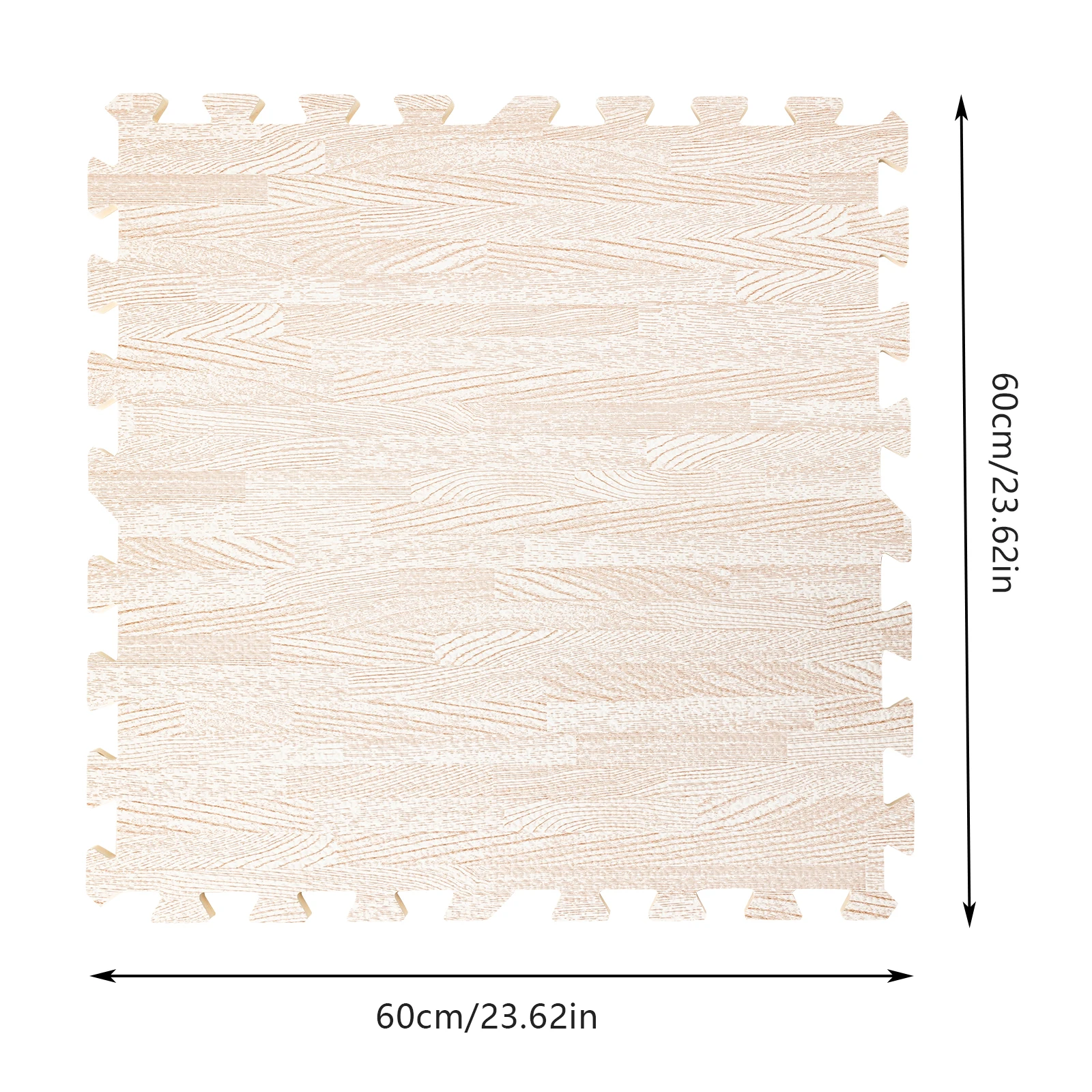 White Wood Grain EVA, PE Hybrid Foam Thick Printed Foam Tiles, Patchwork Foam Mat, Thick Printed Foam Tiles