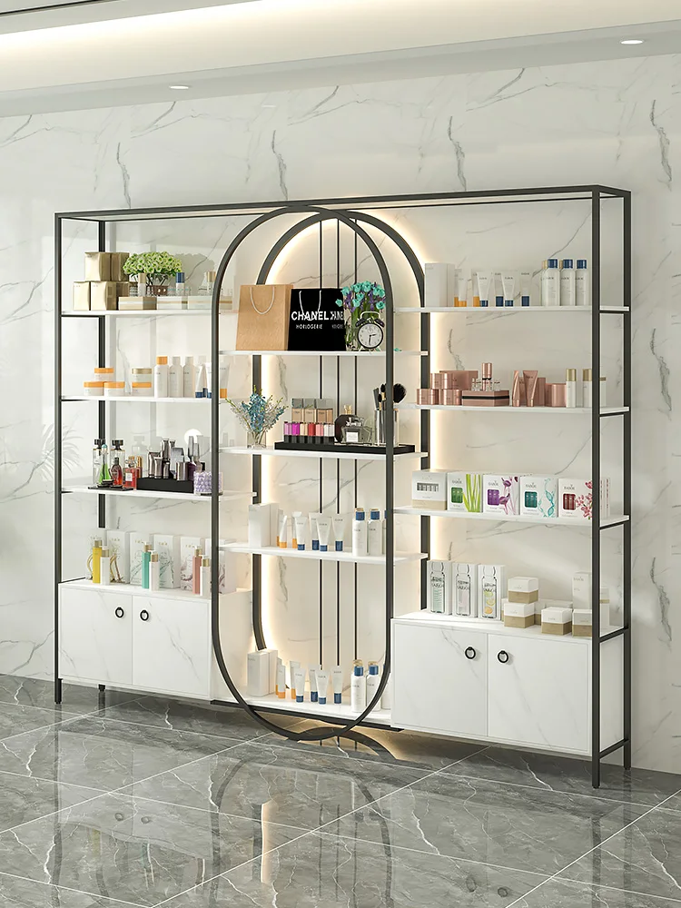 Skincare and cosmetics display rack, beauty salon display cabinet, nail storage display cabinet