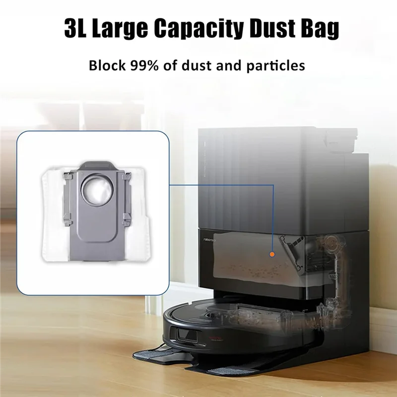 مجموعات الملحقات ل Roborock QV 35A / QR 798 / QR 598 أجزاء المكنسة فرشاة جانبية رئيسية فلتر Hepa كيس لجميع الغبار وسادة الممسحة
