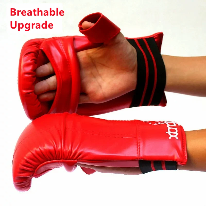 Breathable Adults Child Boxing Gloves Mitts Durable PU Half Finger Summer Training Sandbag Gloves Thai JDK Muaythai Thai-Boxing