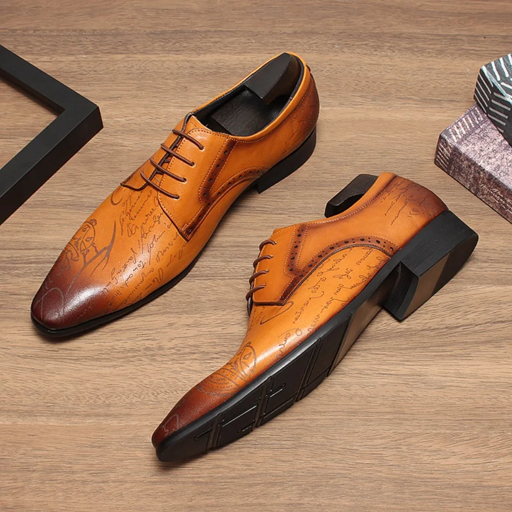 Men's Loafers Business Dress Leather Shoes Men's Brand Brown Oxford Shoes High Quality Soft Flat Casual Shoes Mocassin Homme