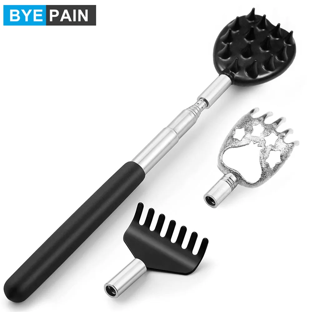 Telescoping Back Scratcher with 3Pcs Detachable Scratching Heads, Back Scratcher Extendable Backcratchers for Men/Women