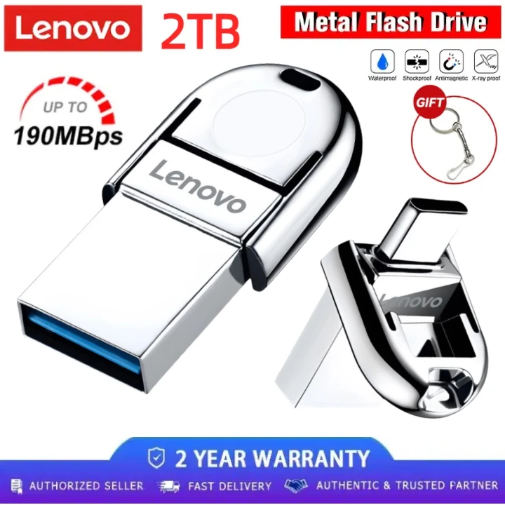 Lenovo USB3.0 Flash Drive 2TB Pen Drive 1TB 128GB 256GB 512GB High Speed Usb Stick 3.0 Memoria Stick Memory Flash Drive Pendrive