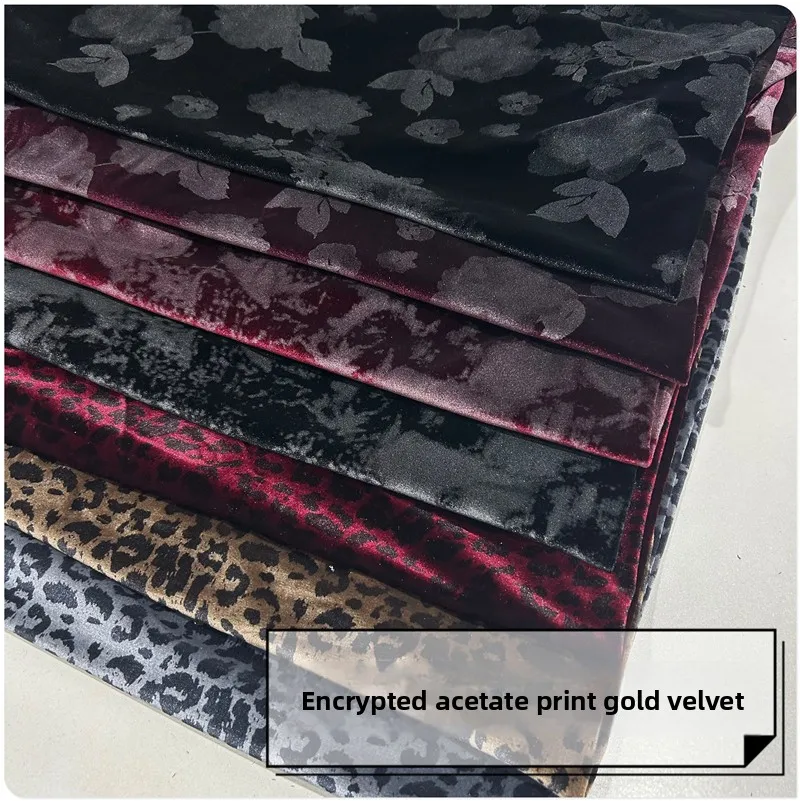 

Осенне-зимняя эластичная ткань из ацетата с принтом, высокоплотный золотой бархат для брючных костюмов, комплектов и платьев в китайском стиле