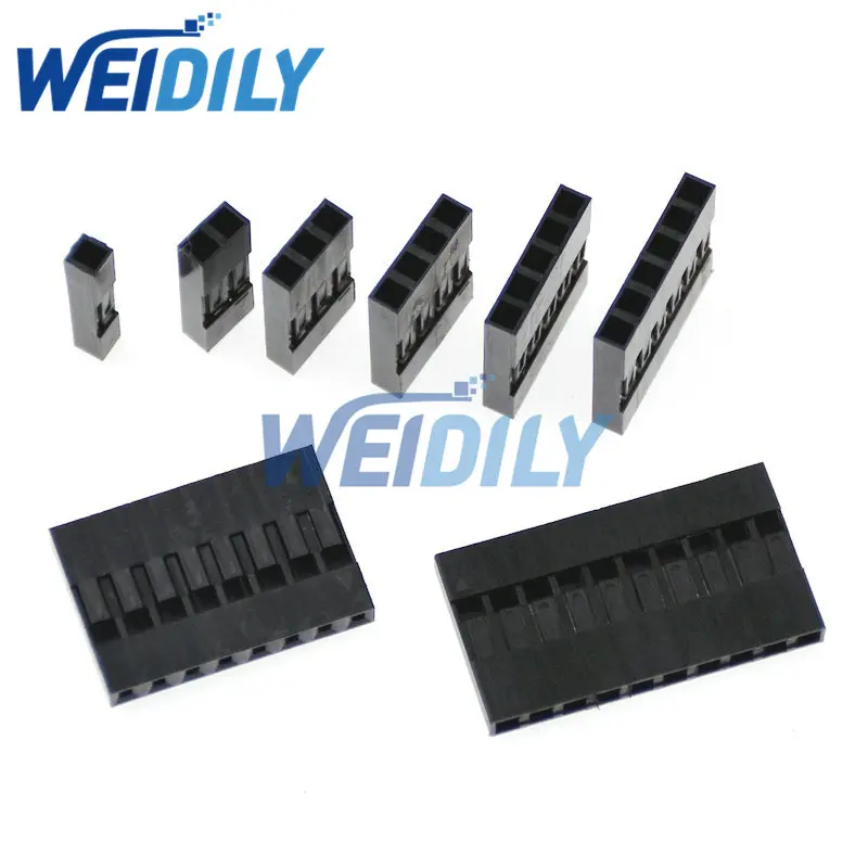 50PCS Dupont Plastic Shell 2.54mm Single /Double Row Dupont Connector 1P/2P/3P/4P/5P/6P/8P/10P 2*2pin 2*3 2*4pin 2*5pin Housing