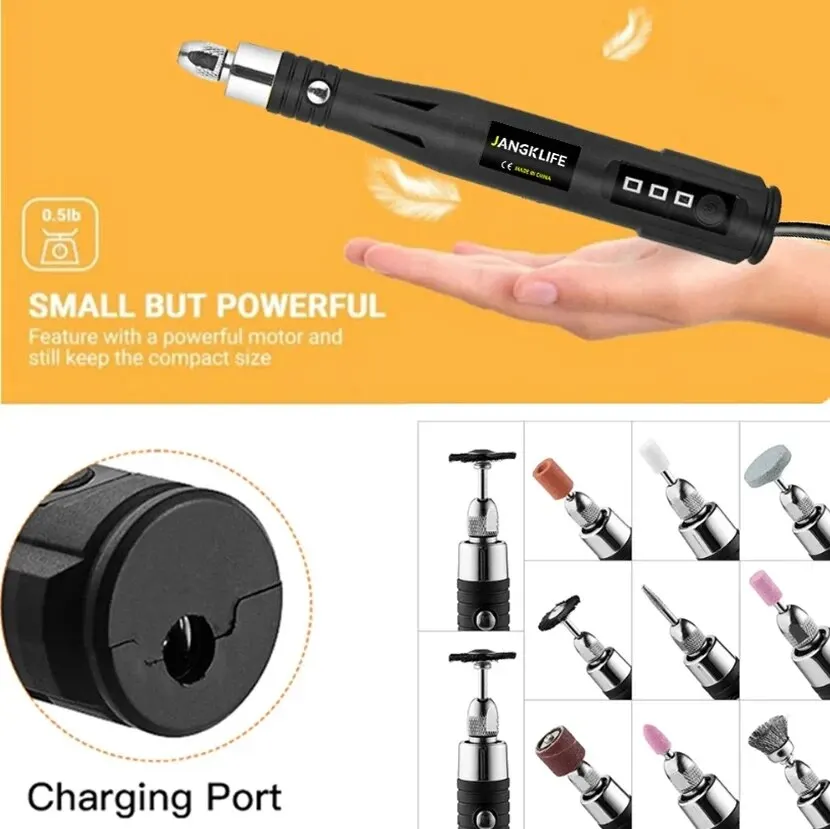 JANGKLIFE Electric Drill Grinder Engraver Pen Without Battery Mini Drill Electric Rotary Tool Grinding Machine