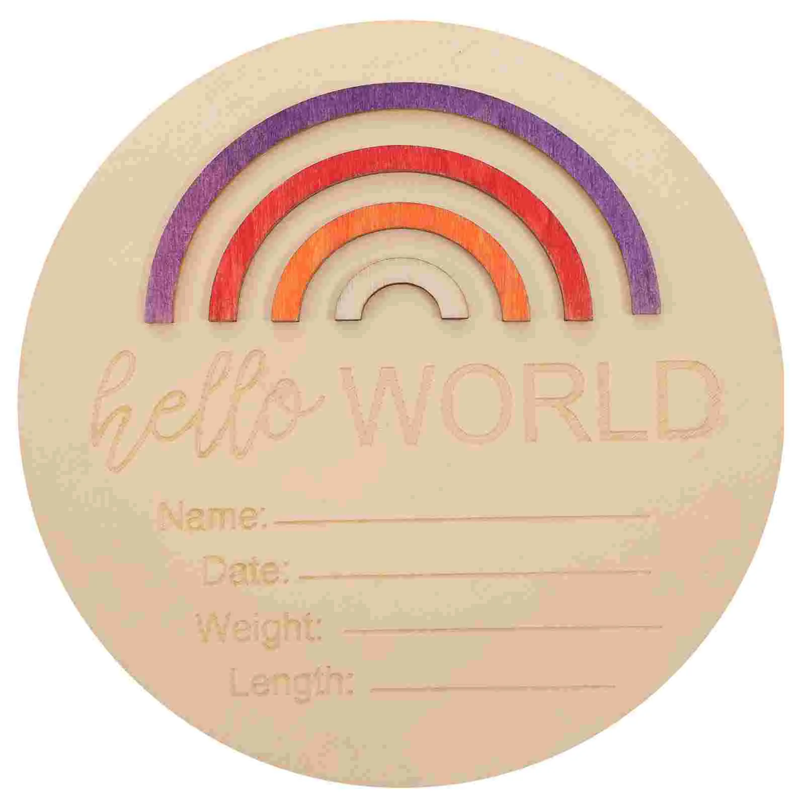 Decoration Rainbow Milestone Card Newborn Name Sign for Hospital Baby Birth Announcement Wooden Months Signs