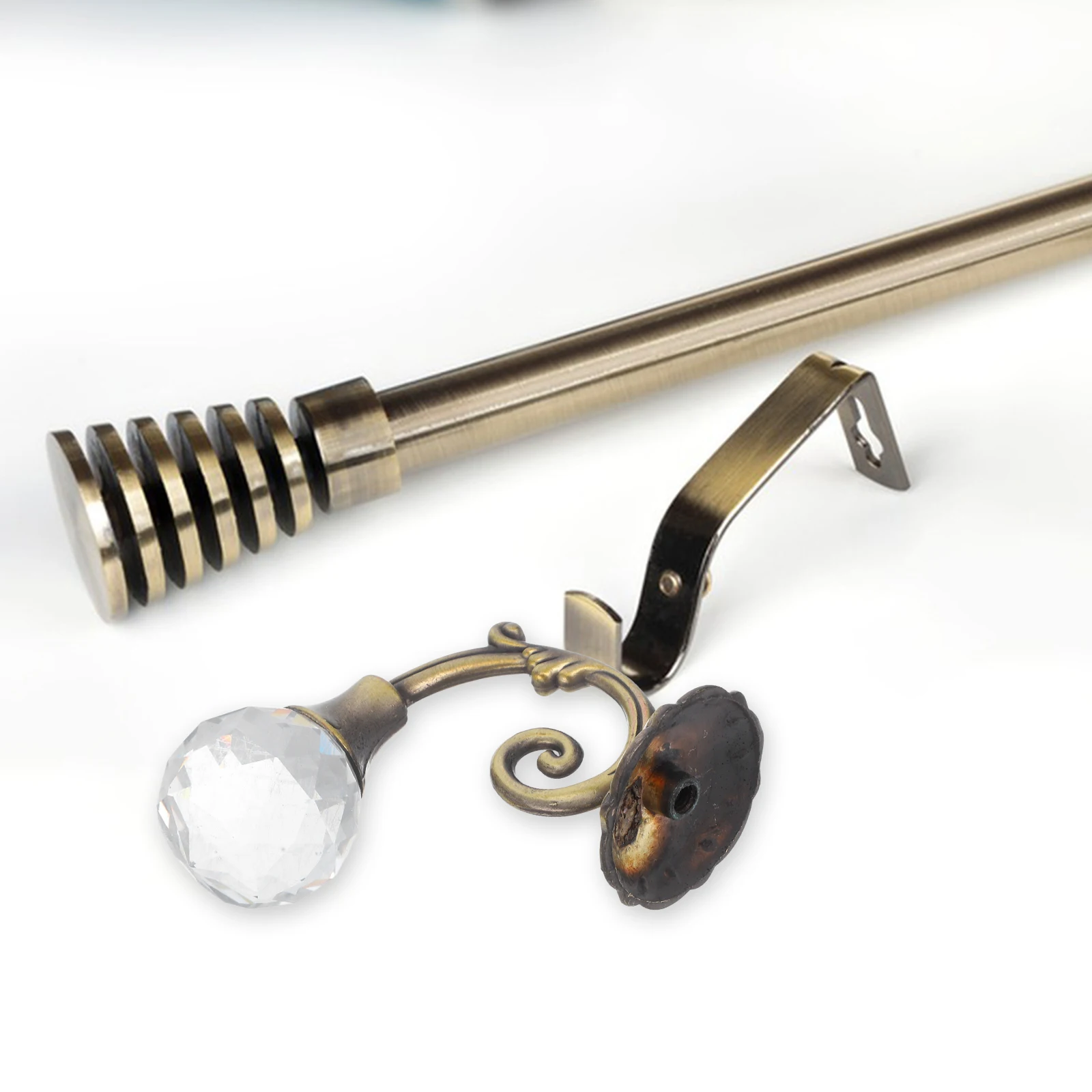 

2pcs Curtain Holdback Bronze Tiebacks Heavy Load Smooth Texture Curtain Tieback Hooks Decorative Crystal Ball Window Accessories