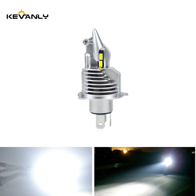 

1 шт. H4 светодиодные лампы для автомобиля/мотоцикла в форме истребителя 6000K белый Hi/Lo Beam H4 светодиодные лампы супер яркие водонепроницаемые 12 В