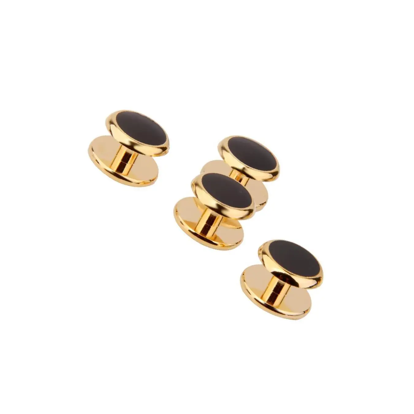 Men Gold Black Tuxedo Cufflinks Formal Shirt Accessories