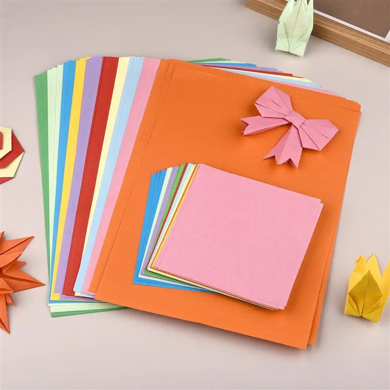 100 قطعة ورقة البطاقات مزدوجة الوجهين للطي اوريغامي ورقة مربع ورقة رافعة الحرفية لتقوم بها بنفسك ورقة الرغبات المواد الفنية أدوات المجوهرات ﻿