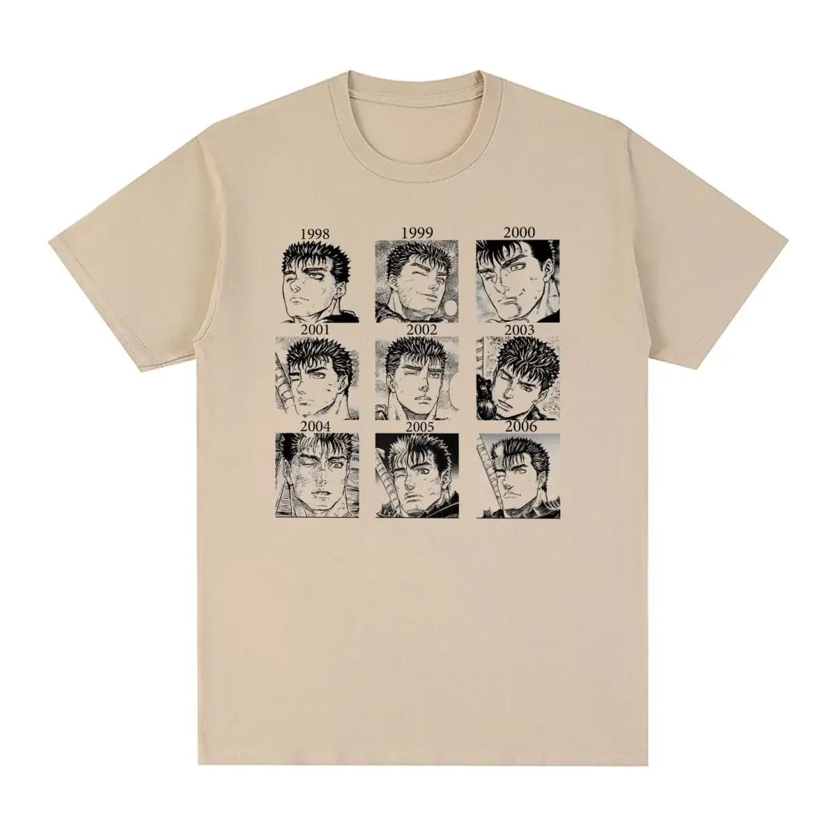 T-shirt vintage en coton pour hommes et femmes, manga japonais, humoristique, à la mode